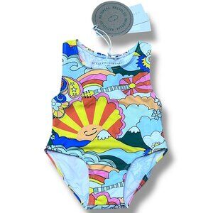 NWT Stella McCartney Kids Baby Abstract Sun Guitar Swimsuit Size 6M
